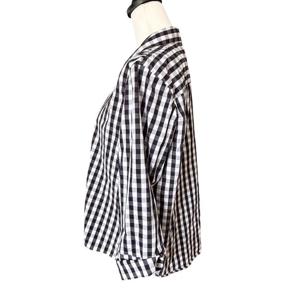 Anne Klein Black and White 3/4 sleeve Button down Large - Picture 4 of 4